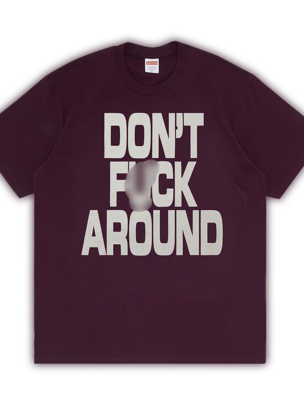 Supreme 'DON'T F-CK AROUND' Short Sleeve Tee In Eggplant Sz Small